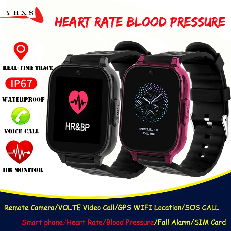 

Smart 4G Video Call Watch Kid Student Man Heart Rate Blood Pressure Monitor GPS Trace Locate Camera SOS Call Phone Smartwatch