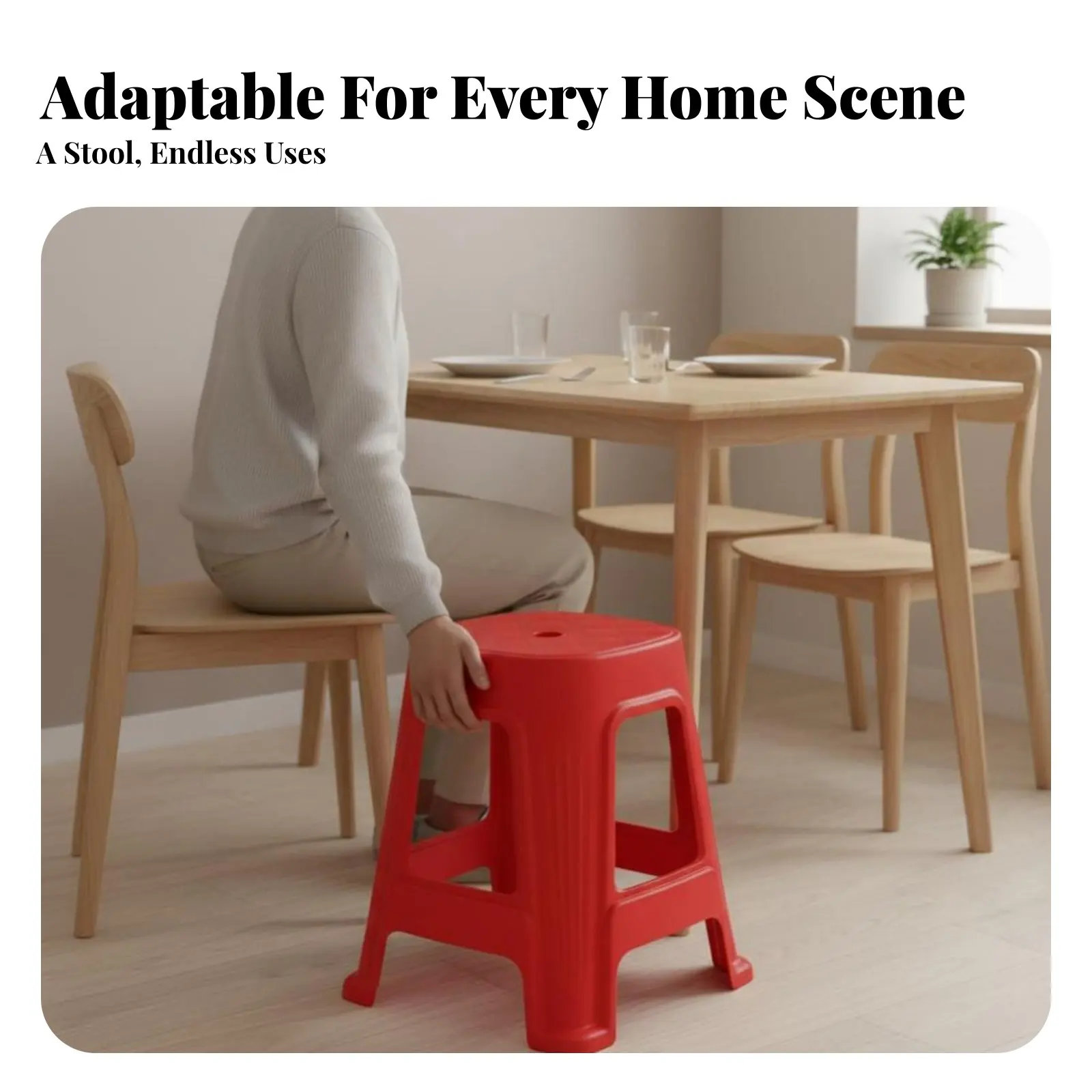 

Складной квадратный табурет с усиленной конструкцией, экономит место, для дома, для взрослых, студентов, для спальни