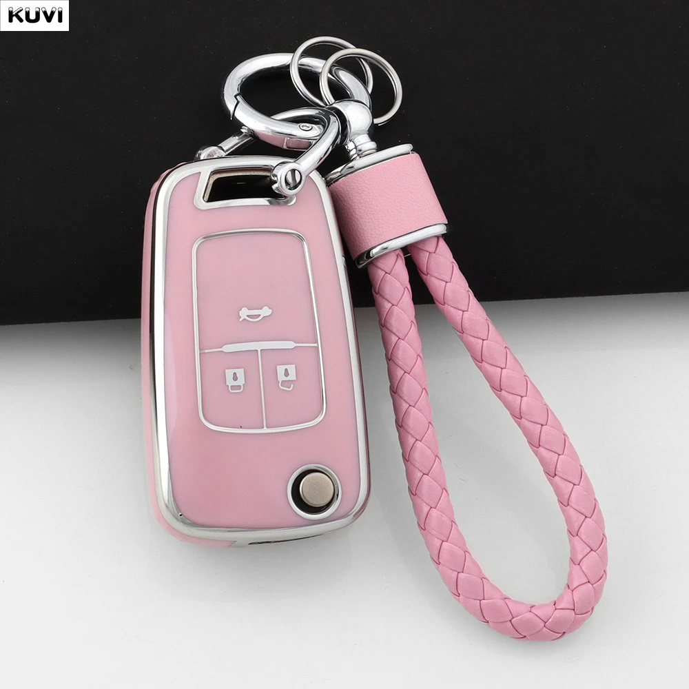 3-Tasten-TPU-Autoschlüsselhülle für Chevrolet Cruze Aveo Trax Sail Malibu Captiva Opel Vauxhall Astra J Corsa Insignia Mokka