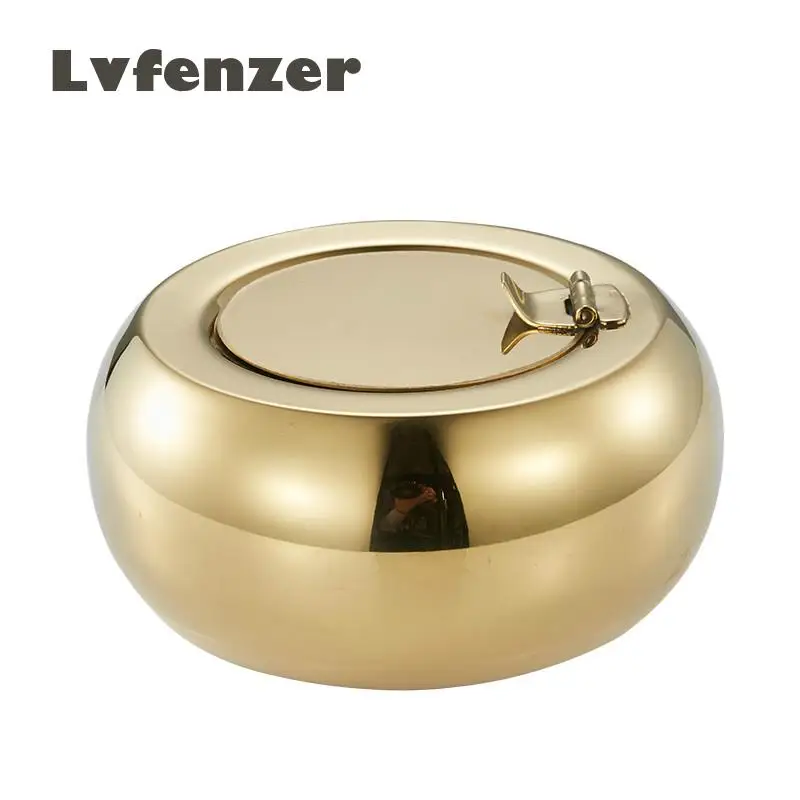 Stainless Steel Drum Ashtray with Head, Creative Ashtray, Fashionable Bar Products, Sealable Personality