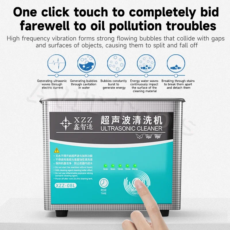 XZZ Xinzhizao Ultrasonic 08L Cleaning Machine Mobile Phone Motherboard Repair Cleaning Accessories Cleaning Machine