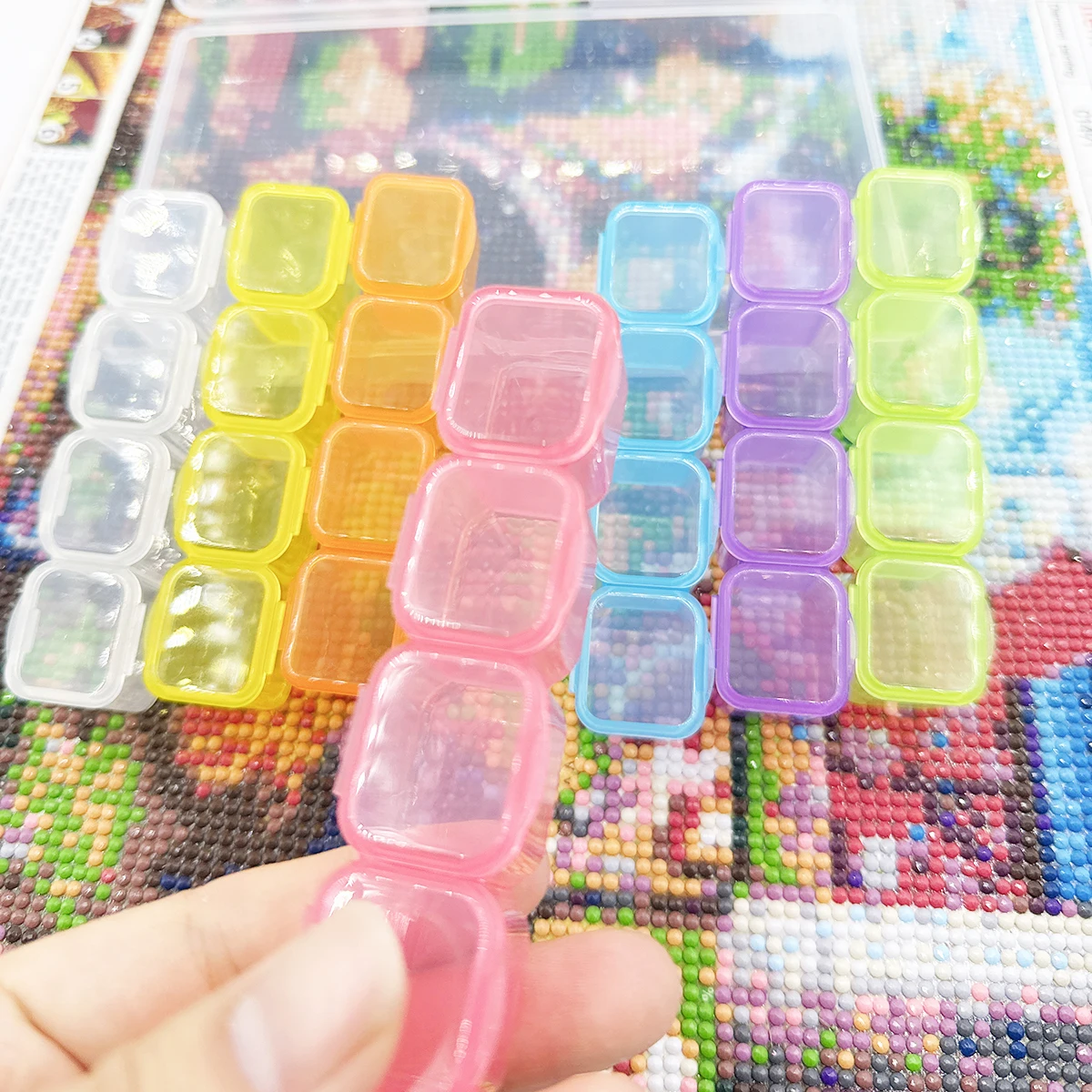 

28 полосок, регулируемая пластиковая коробка для хранения, бусины, кольцо, подвеска, коробка для ювелирных изделий, дизайн ногтей, аксессуары для алмазной живописи, контейнеры, коробки