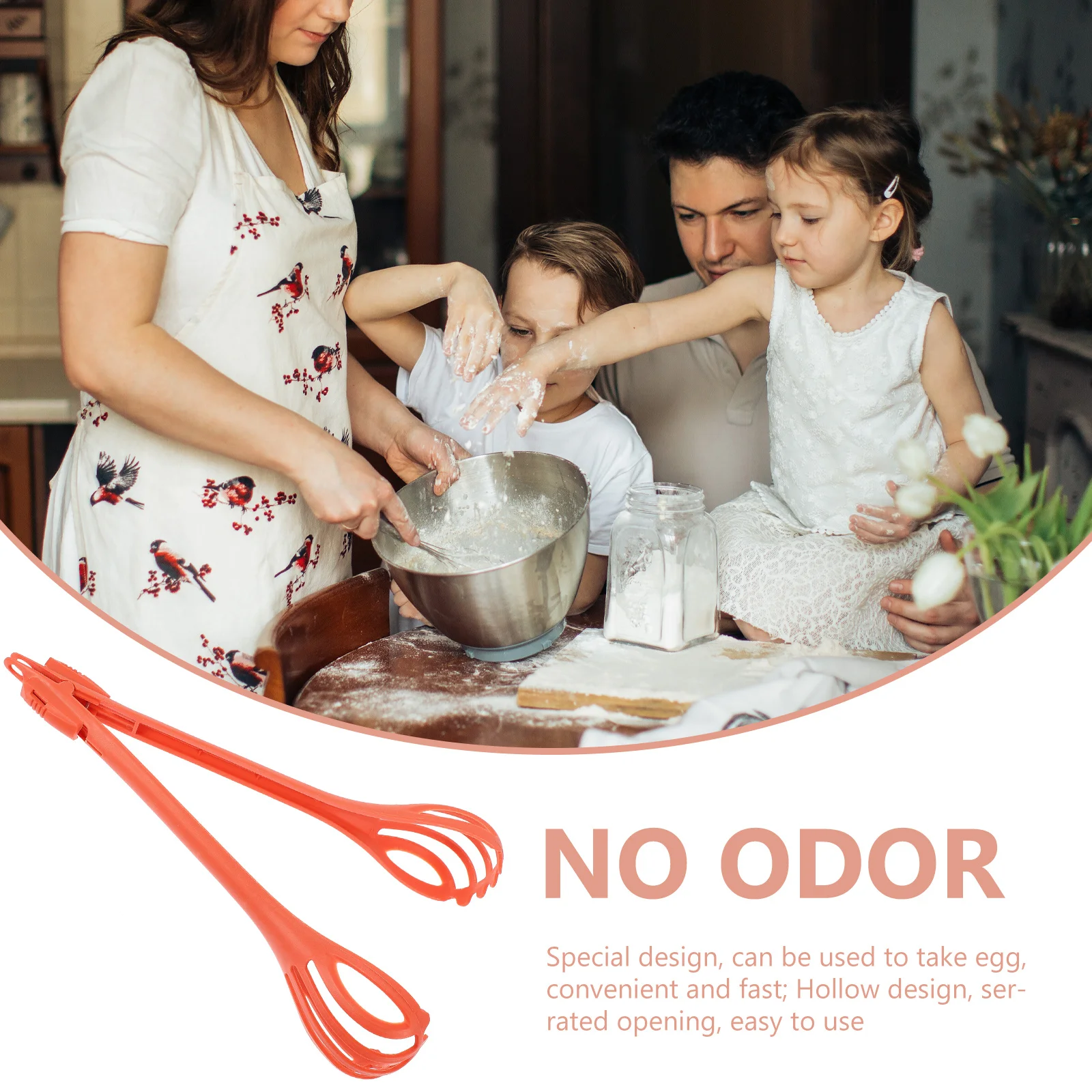 

Multifunctional Egg Mixer with Serrated Opening Hollow Design Easy Clean Kitchen Tool for Cooking Whisk Tongs Food Clip