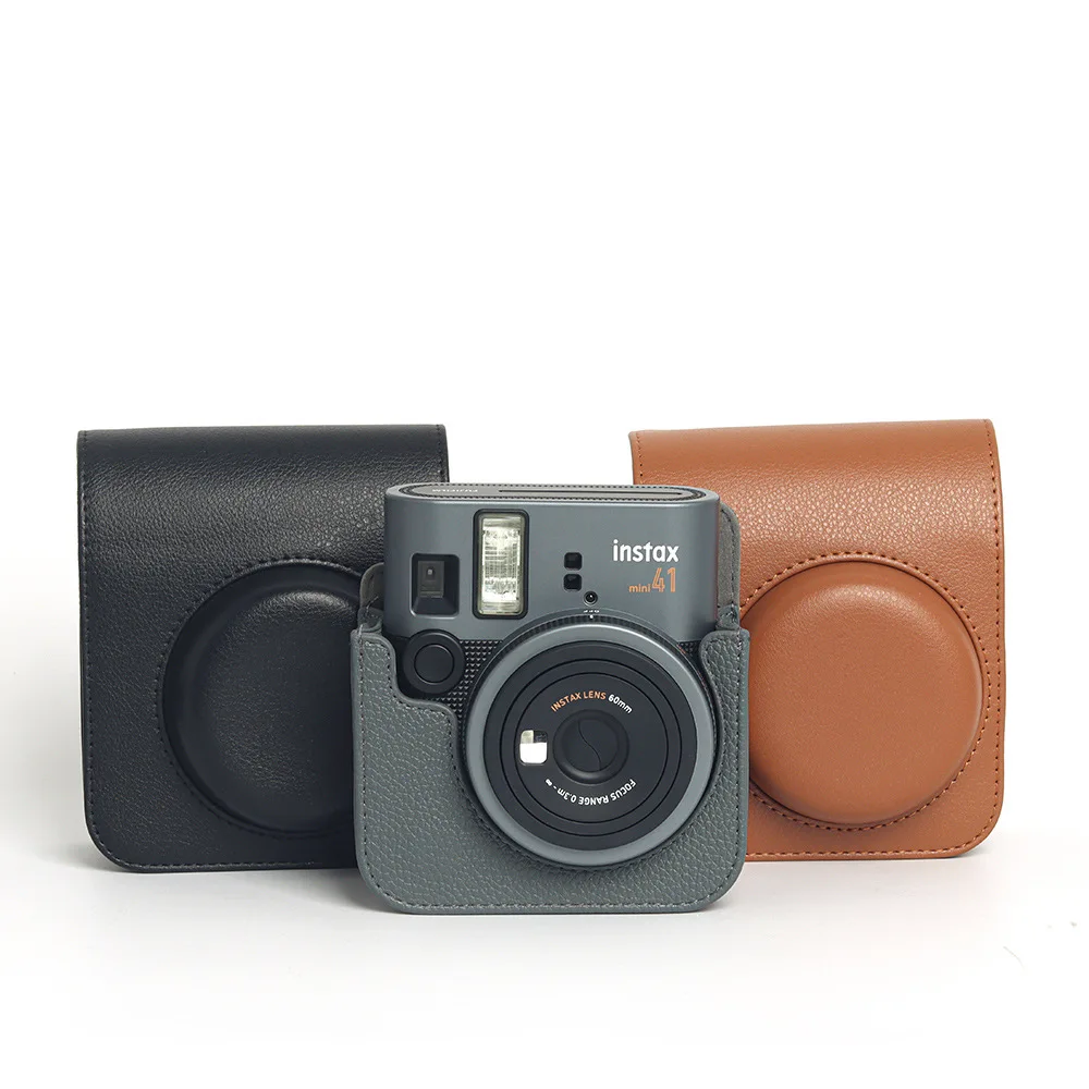 حقيبة كاميرا بلون موحد مناسبة لكاميرا Fujifilm Instax Mini 41 الرقمية حافظة واقية للتخزين حقيبة كروسبودي   ﻿