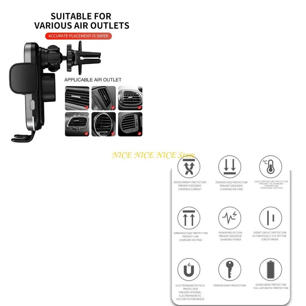 

Universal Car for Cellphone 15W Wireless Charging Station Dock