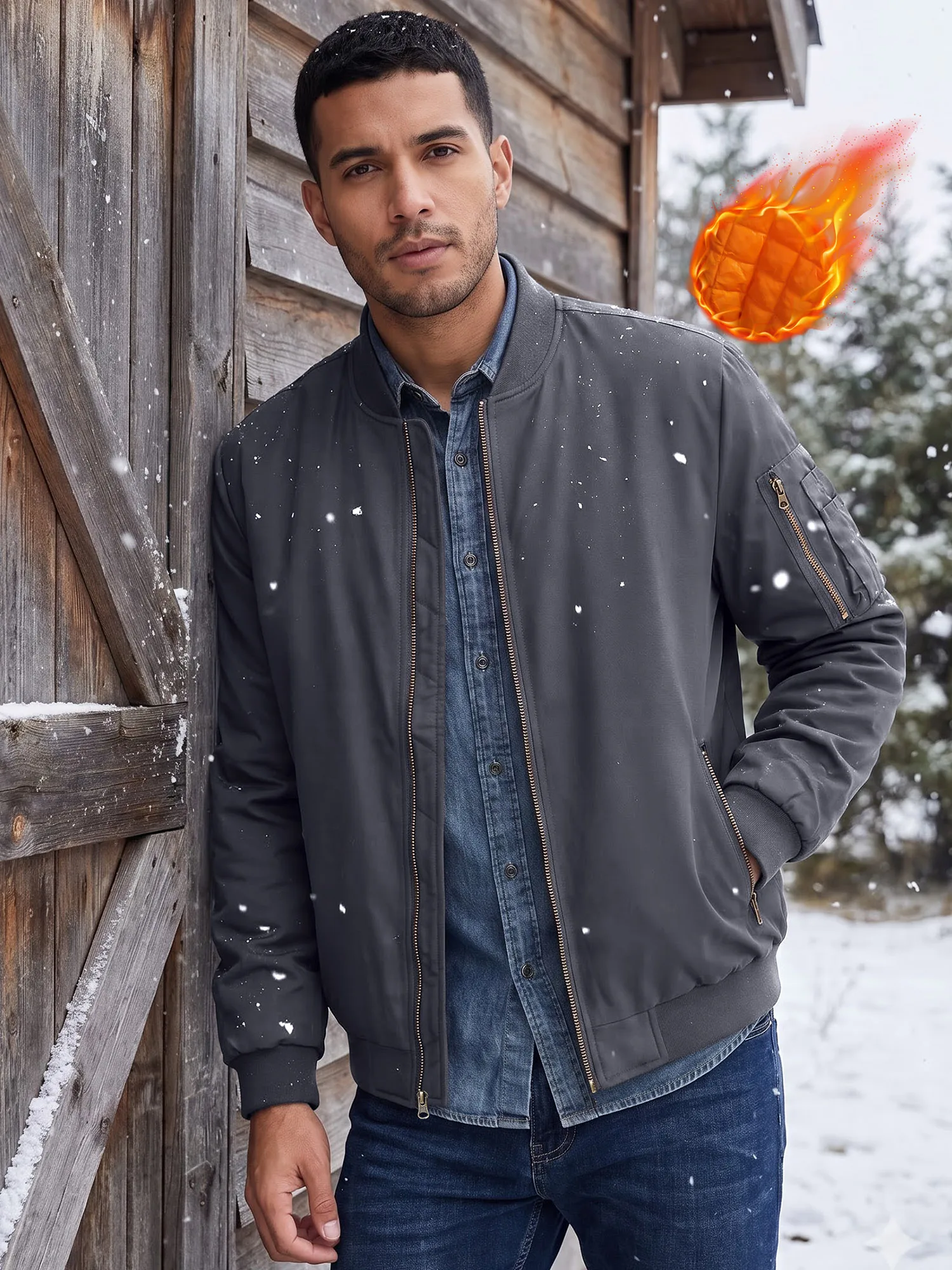 Autumn Winter Men’s Bomber Jacket, Warm Windbreaker Full Zip Military Pilot Jacket Casual Windproof Outdoor Coats 5 Autumn Winter Men's Bomber Jacket, Warm Windbreaker Full Zip Military Pilot Jacket Casual Windproof Outdoor Coats 5