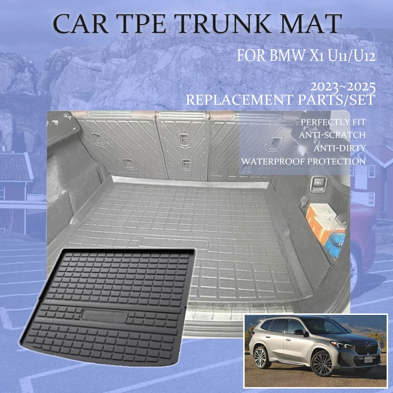 TPE Car Boot Trunk Mats For BMW X1 U11 U12 2023 2024 2025 Waterproof Protection Trunk Mats Carpets Storage Pads Auto Accessories