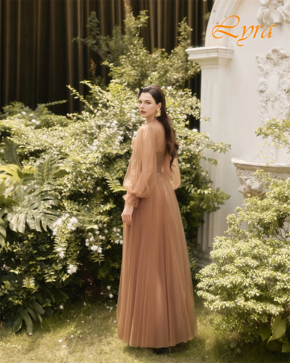 فستان سهرة أنيق مخصص من الأورجانزا على شكل حرف a ورقبة دائرية، فساتين رائعة للحفلات الراقصة من الكريستال الفاخر للمناسبات الخاصة