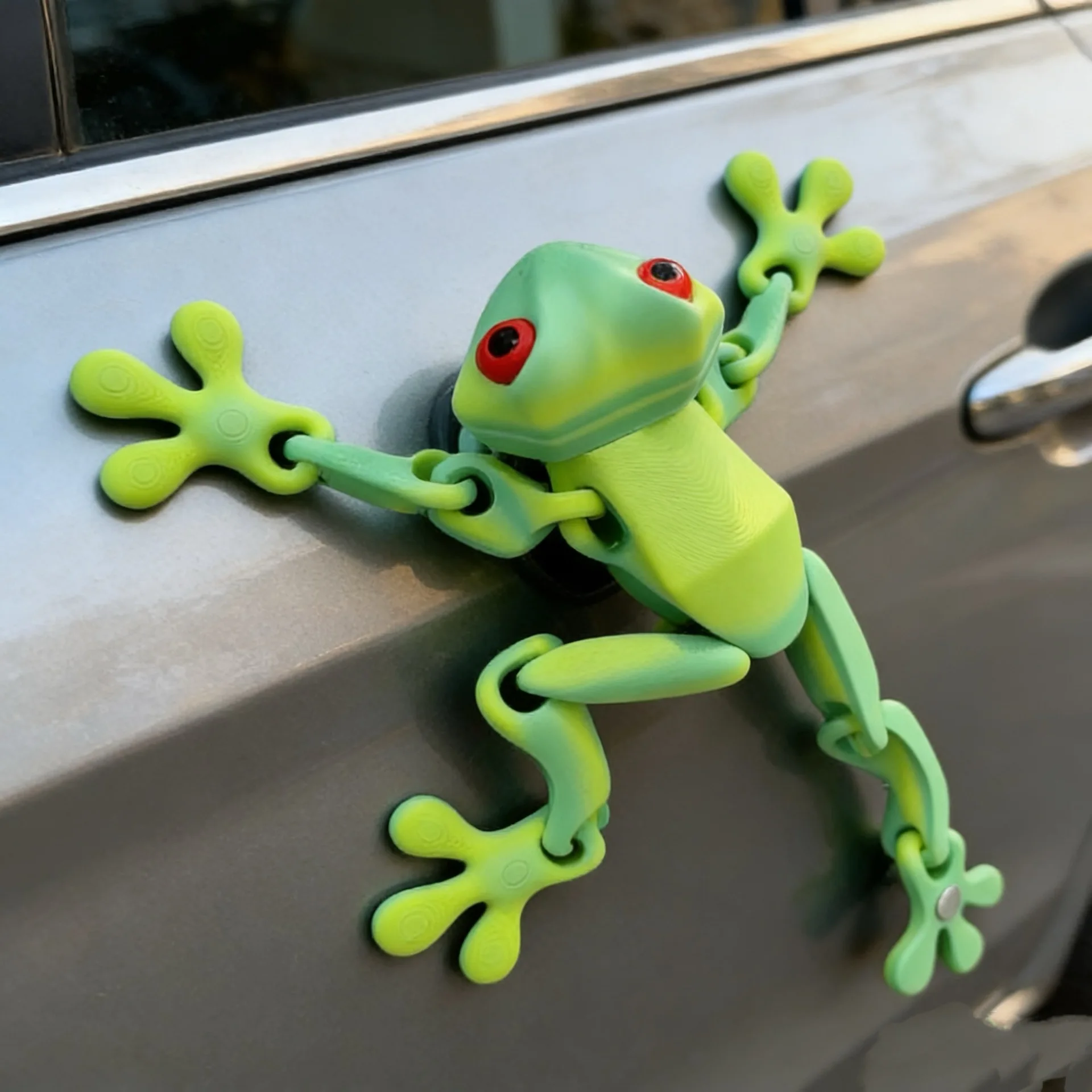12cm 3D Printing Tree Frog Fridge Magnet Joint Movable Frog Ornament Kitchen Home Decoration Cute Animal Art Toy Gift for Friend