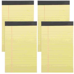 4 Books List Legal Notepad Tear off Planner Notebook Page Tabs Yellow Student Work