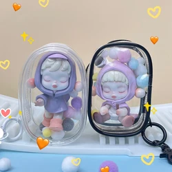 1pcs Cute Cartoon Doll Storage Bag Keychain PVC Transparent Mystery Box Thicken Wallet Girl Children Kawaii Toy Doll Gift Bag