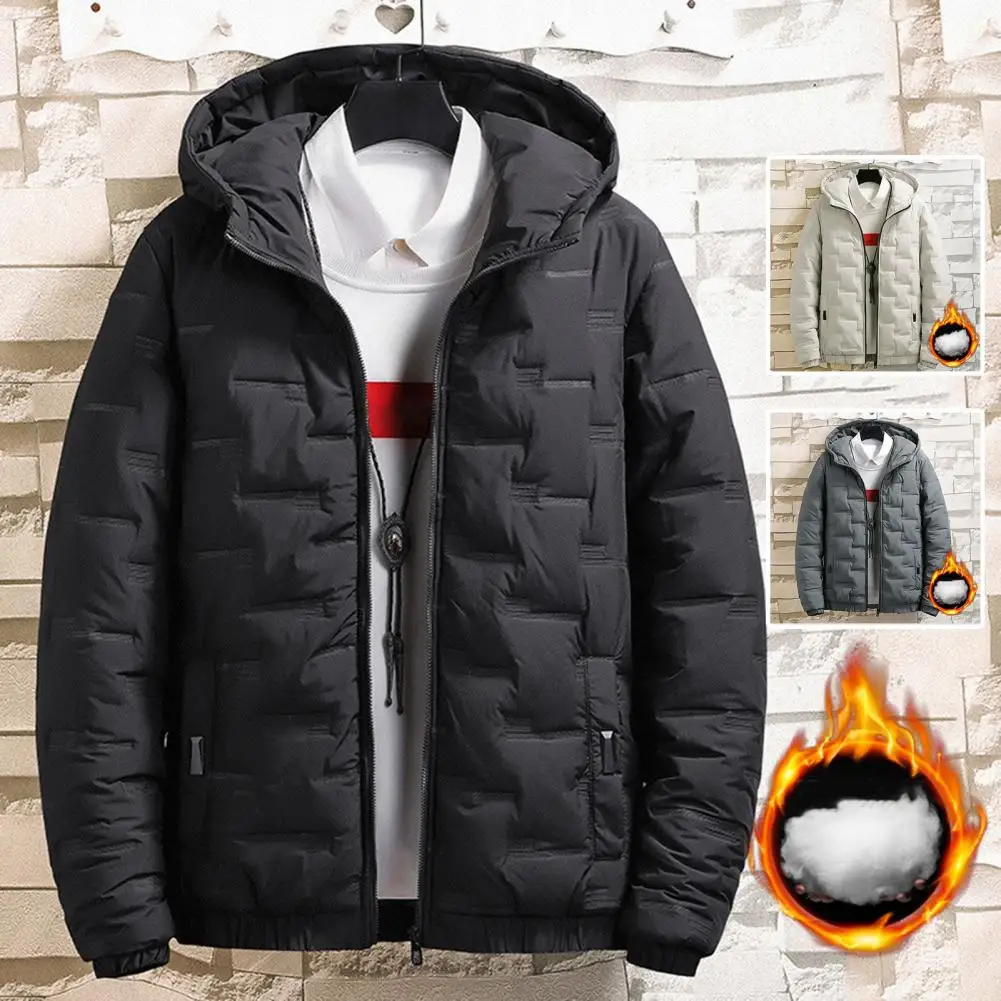 Cozy Trendy Engrossar Elastic Cuff Jacket Homens Inverno Jaqueta Manga Longa Streetwear