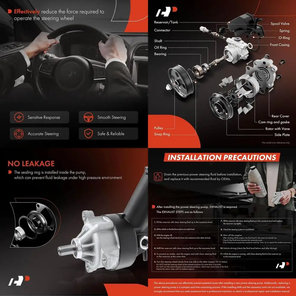 

Насос гидроусилителя руля A-Premium, с резервуаром и шкивом, совместимый с Ford & Mercury — 1990-2006 — F-100 Ranger, Ranger, Explo