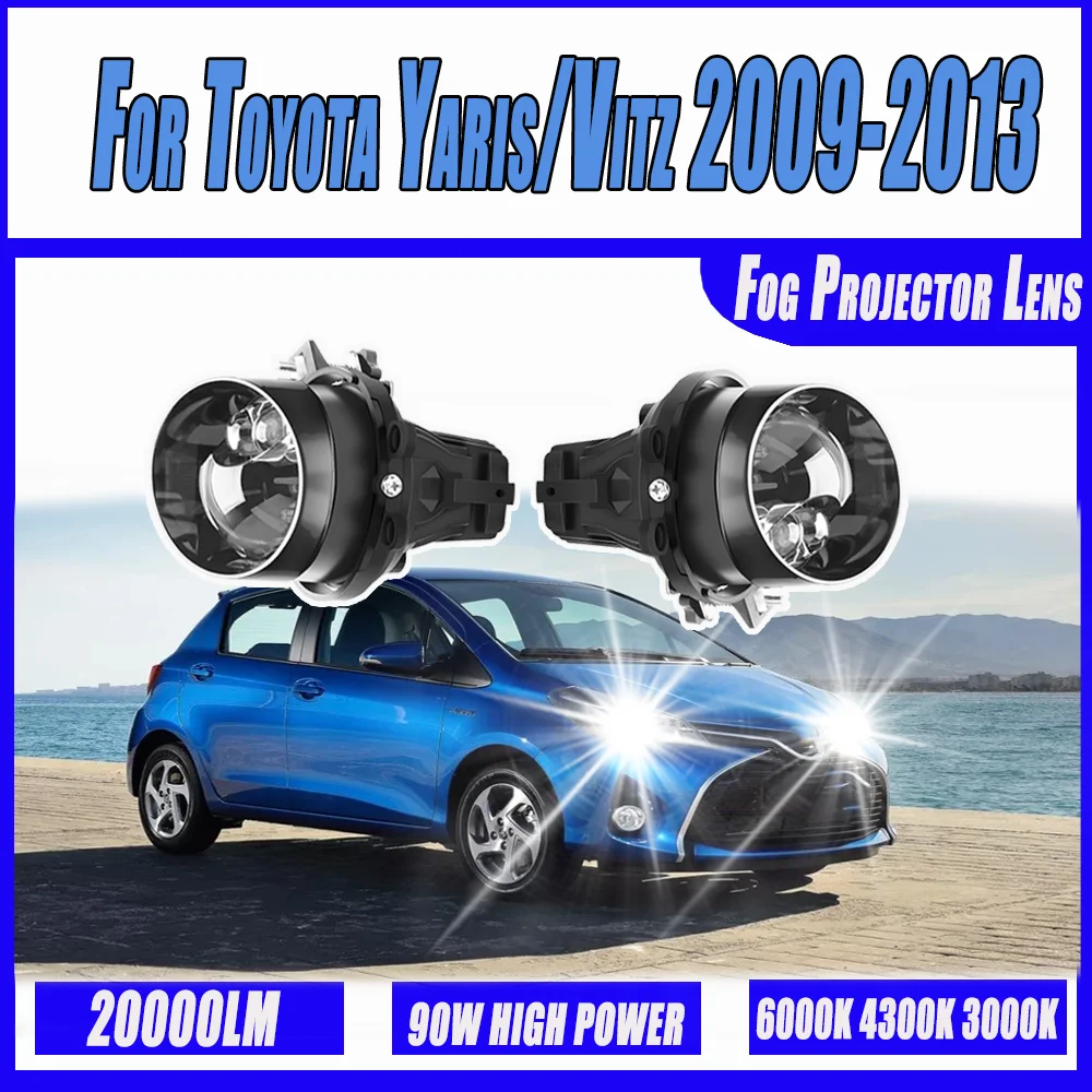 

2X 3 inch 20000LM LED Projector Lenes Led Fog Light Lens 90W High Lights Fog Lamp For Toyota Yaris/Vitz 2009 2010 2011 2012 2013