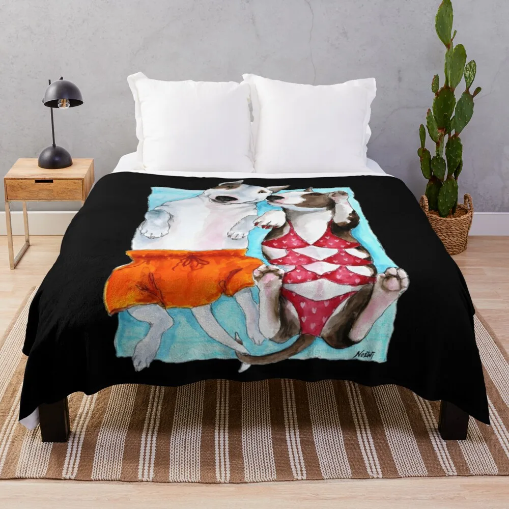 Bull Terrier Summer Time ClassicThrow Blanket Stuffed Blankets Extra Large Blanket