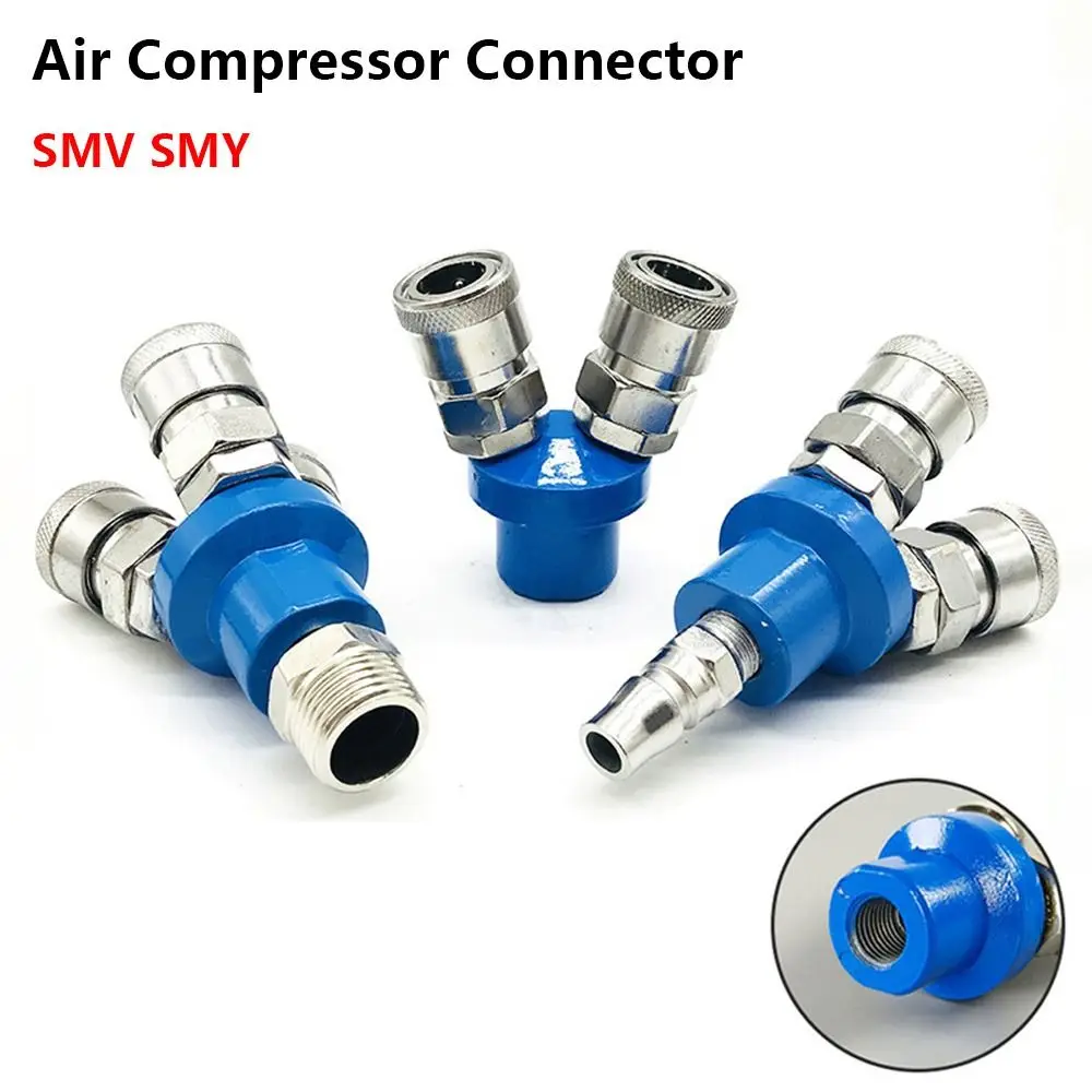 

1Pcs SMV Round Two-way Pneumatic Connector Internal Thread SMY Round Three-way Quick Connector C-type with PM20