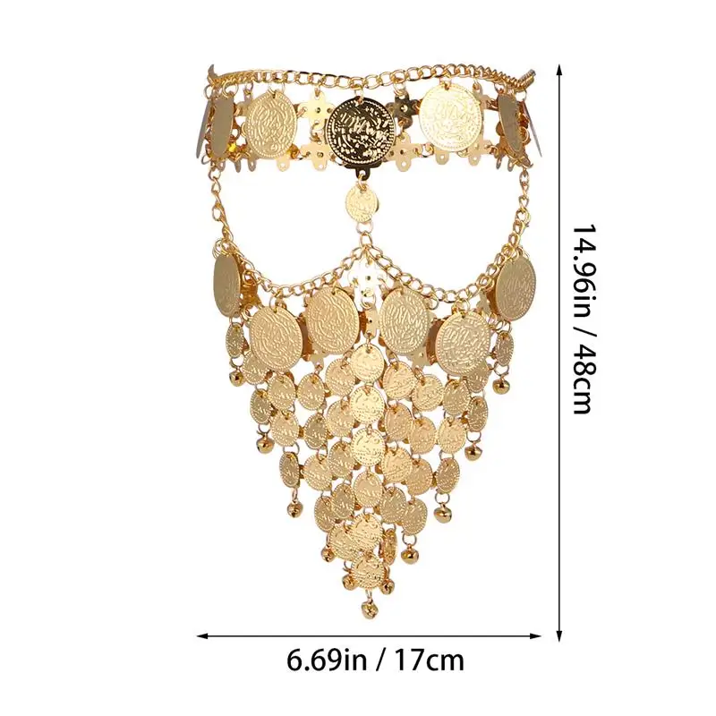 

1pc Women Belly Veil Belly Dance Jewelry Coin Face Cover Metal Veil Masquerade Party Mask Dress Costume Performance