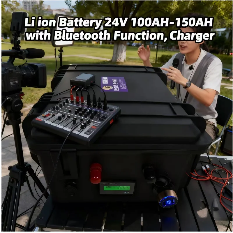 

24V 100Ah 150Ah waterproof 120AH Lithium ion battery 130Ah li-ion for EV scooter golf cart UPS backup power +10A Charger