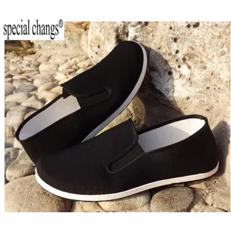 

Top Quality Black Cotton Shoes Vintage Chinese Kung Fu shoes Wing Chun Tai Chi Slipper Martial Art Pure Cotton Shoes