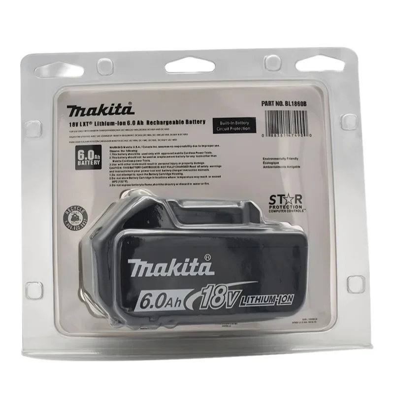 Batteria originale per Makita 18V 6.0Ah BL1850B Batteria agli ioni di litio di ricambio BL1850 BL1860B BL1860 BL1840B BL1830B BL1830 LXT-400 RU