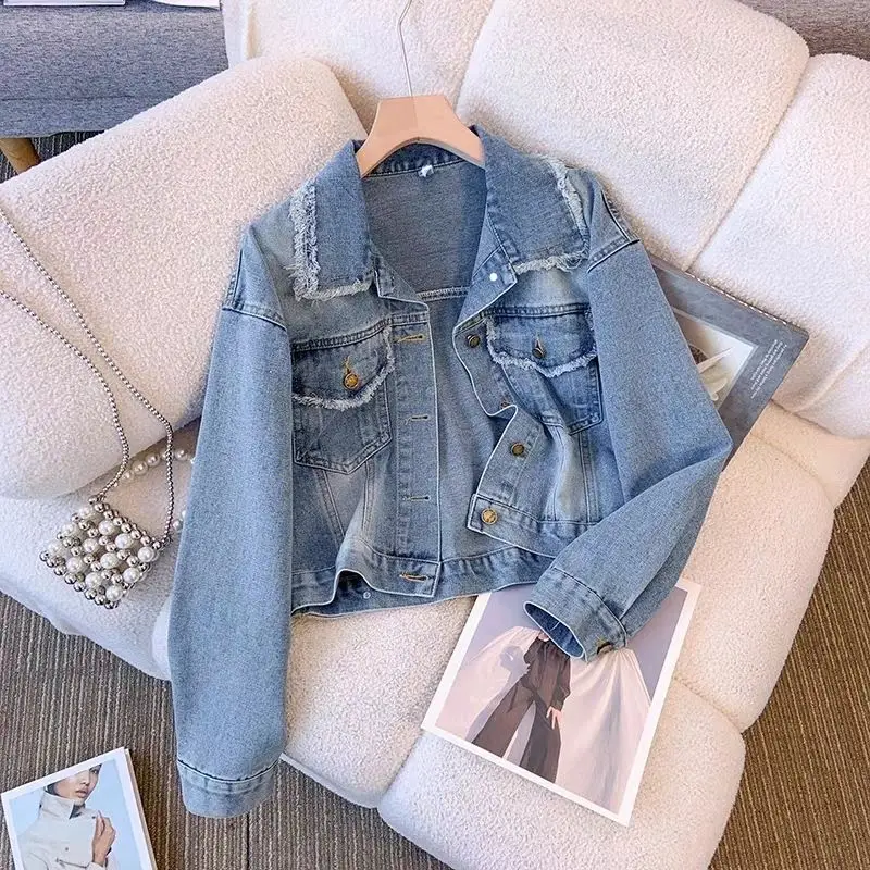 

Retro Denim Jacket Women's Spring Autumn New Korean Loose Short Top