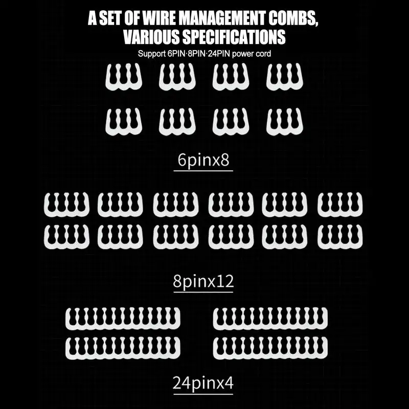 Organizing Kit Computer Cable Management Comb Fits Cable Manager PC Power Cables PSU Extension Clip Power Cables Wiring