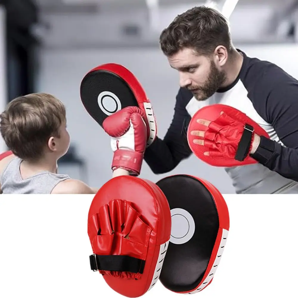 

2Pcs PU Leather Curved Boxing Hand Target Tear Resistance Good Rebound Karate Kick Pads Thickened Lightweight