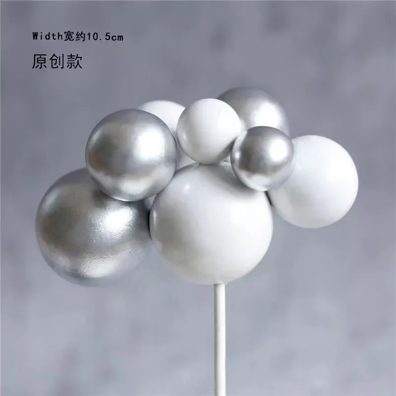 Multicolor Foam Ball Cake Topper Cloud Cake Decor Birthday Party Kids Baby Shower Dessert Baking Decoration Wedding Cake Decor