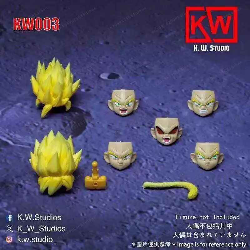 KW Studio Dragon Ball S.H.Figuarts KW003 KW004 SSJ3 Goku GT Head Accessory Kit Anime Action Figure Toy Model in Stock