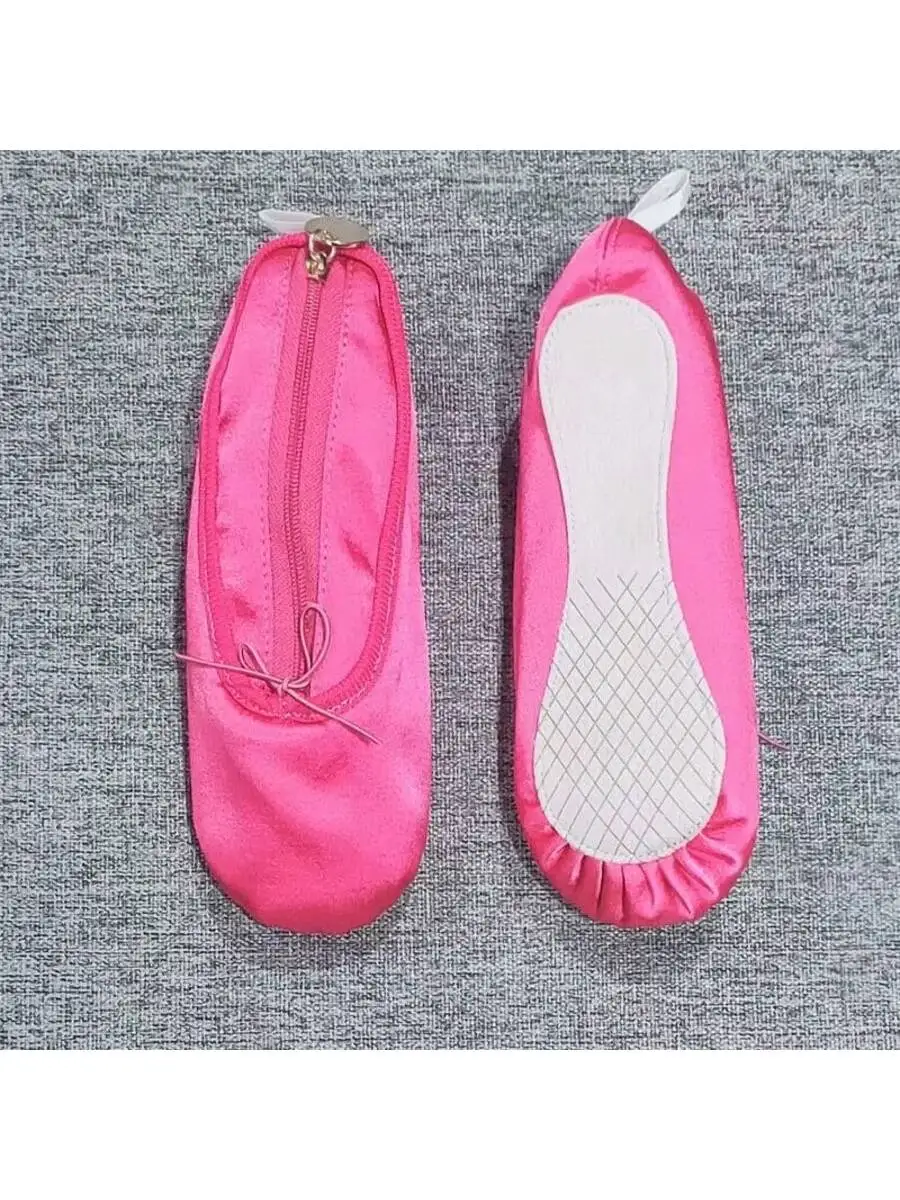 1 Stück Vintage-Ballettschuhe im französischen Stil in Form eines handgefertigten Federmäppchens, Make-up-Beutel, tragbare, exquisite multifunktionale Aufbewahrungstasche – Detail 8