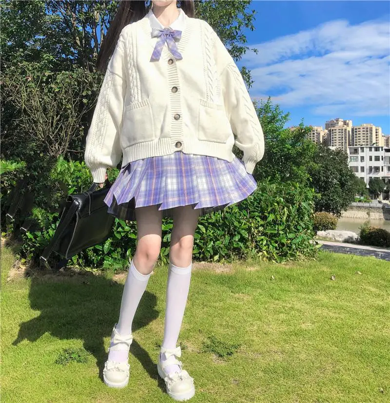 Suéter cárdigan de punto de estilo japonés para mujer, chaqueta holgada de estilo universitario, uniforme Harajuku JK para niña