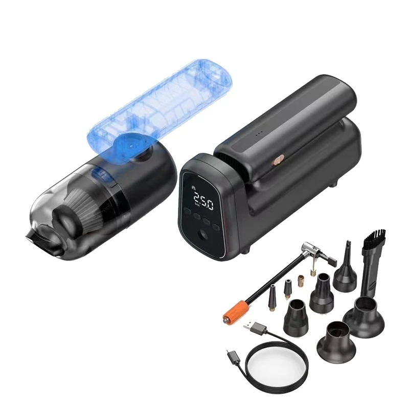 Car Wireless Vacuum Cleaner Power Bank Lighting Pump Portable Folding Powerful Vacuum Cleaner