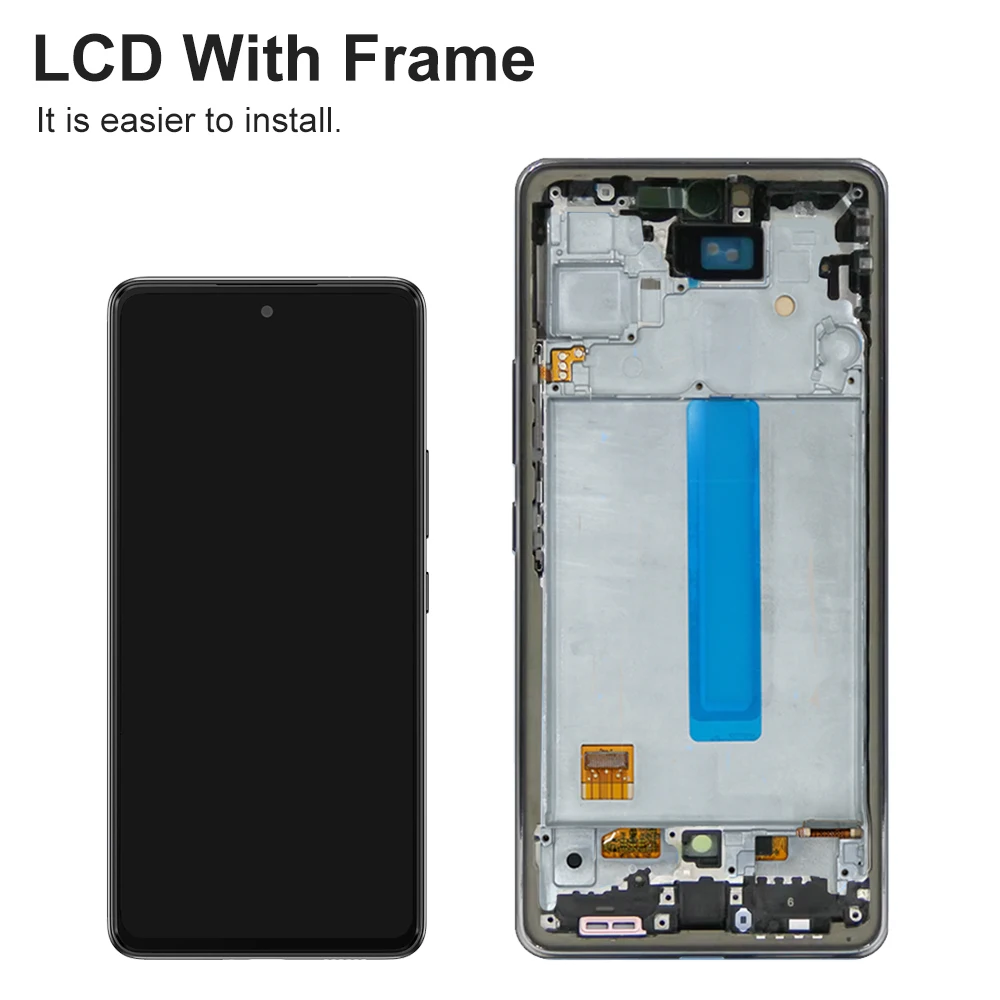 A53 5G Super AMOLED Screen for Samsung Galaxy A53 5G A536B A536B/DS LCD Display Touch Screen Digitizer with Frame Replacement