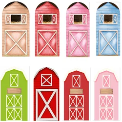 Mehofond Custom 2-Sided Farm Barn Door Kids Birthday Party Baby Shower Covers Chiara Arch Wall Background Decor Backdrop Photo