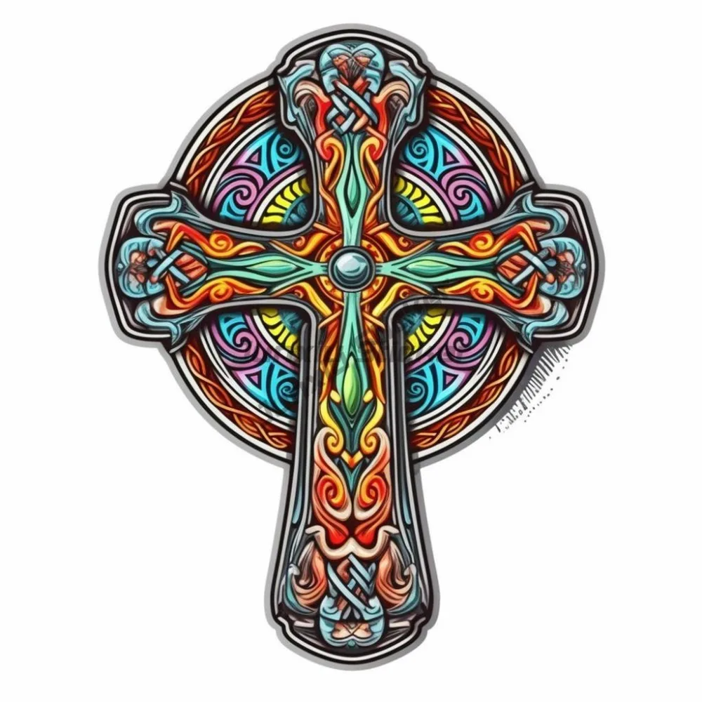

Celtic Cross Vinyl Decal Sticker for Car, Laptop, tumbler, more Waterproof Vinyl Cooler Box Decal Car Laptop Wall Cup Window