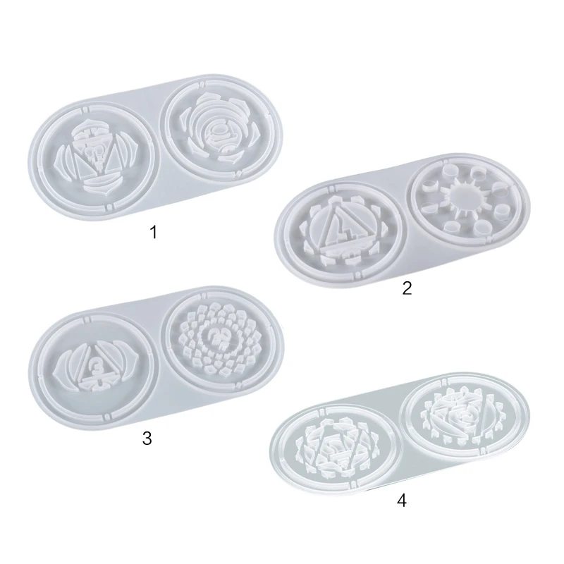 Moldes resina siete chakras, bandeja almacenamiento, molde silicona para posavasos ágata, moldes placa para