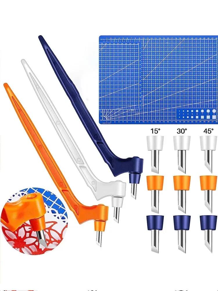 

1PC Craft Cutting Tools For Paper Crafts With Triangle Ruler 360 Degree Rotating Blade Craft Knife Stainless Steel Craft Knife