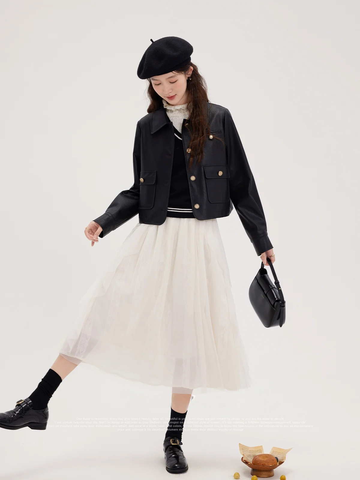 Sweet Cool Bla Biker Couro Jaet Feminino Casual Sle Outono Inverno Nova Chegada Commute Sle Or Comprimento Linha Única Mult...