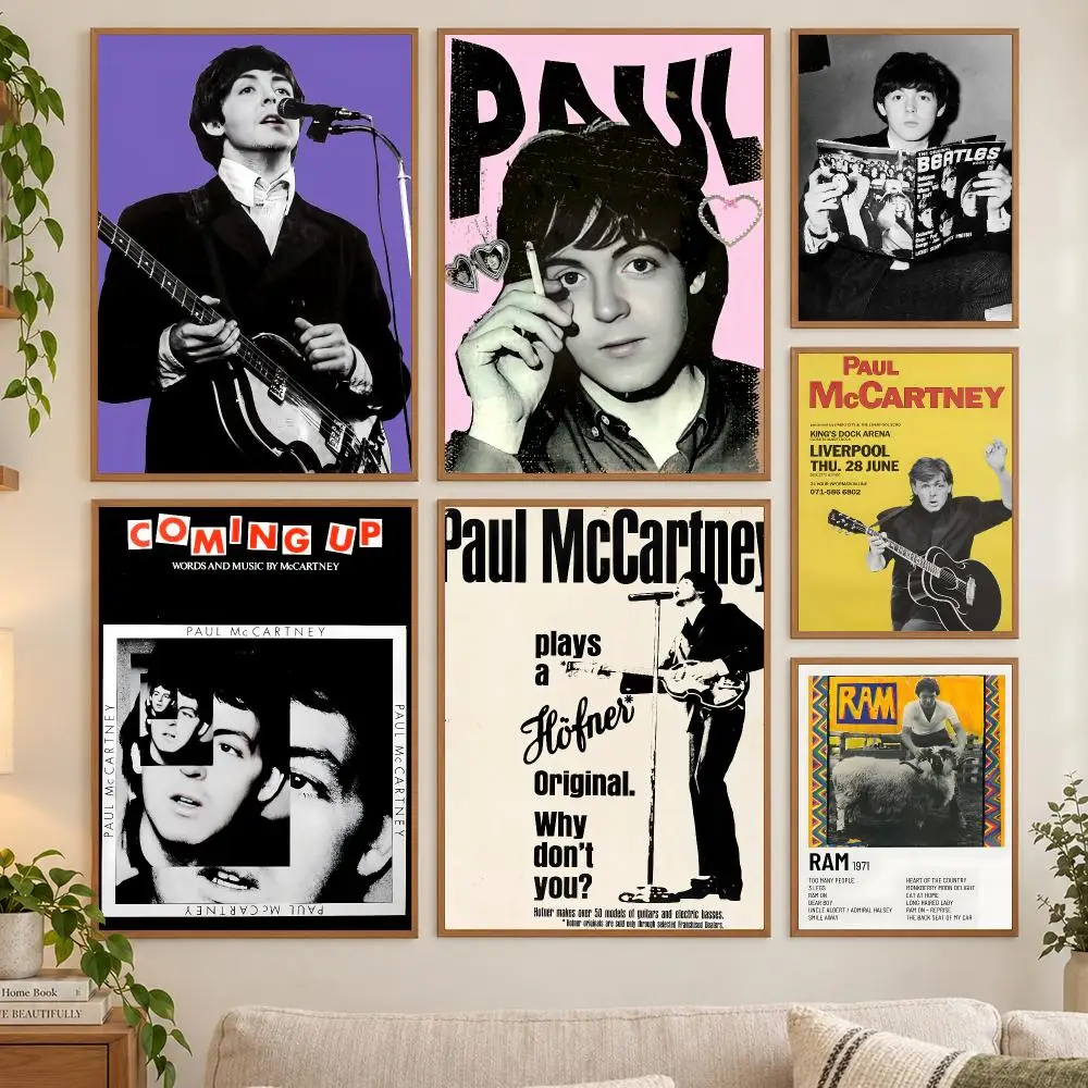 Musician P-Paul M-McCartney Poster HD Art Sticky Wall Waterproof Home Living Room Bedroom Bar Aesthetic Decoration