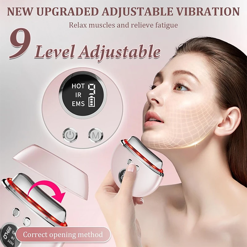 4 In1 Vibration Scraping Massager Facial GuaSha Electric EMS Lifting Remover Nasolabial Folds Anti Cellulite Beauty Health Care