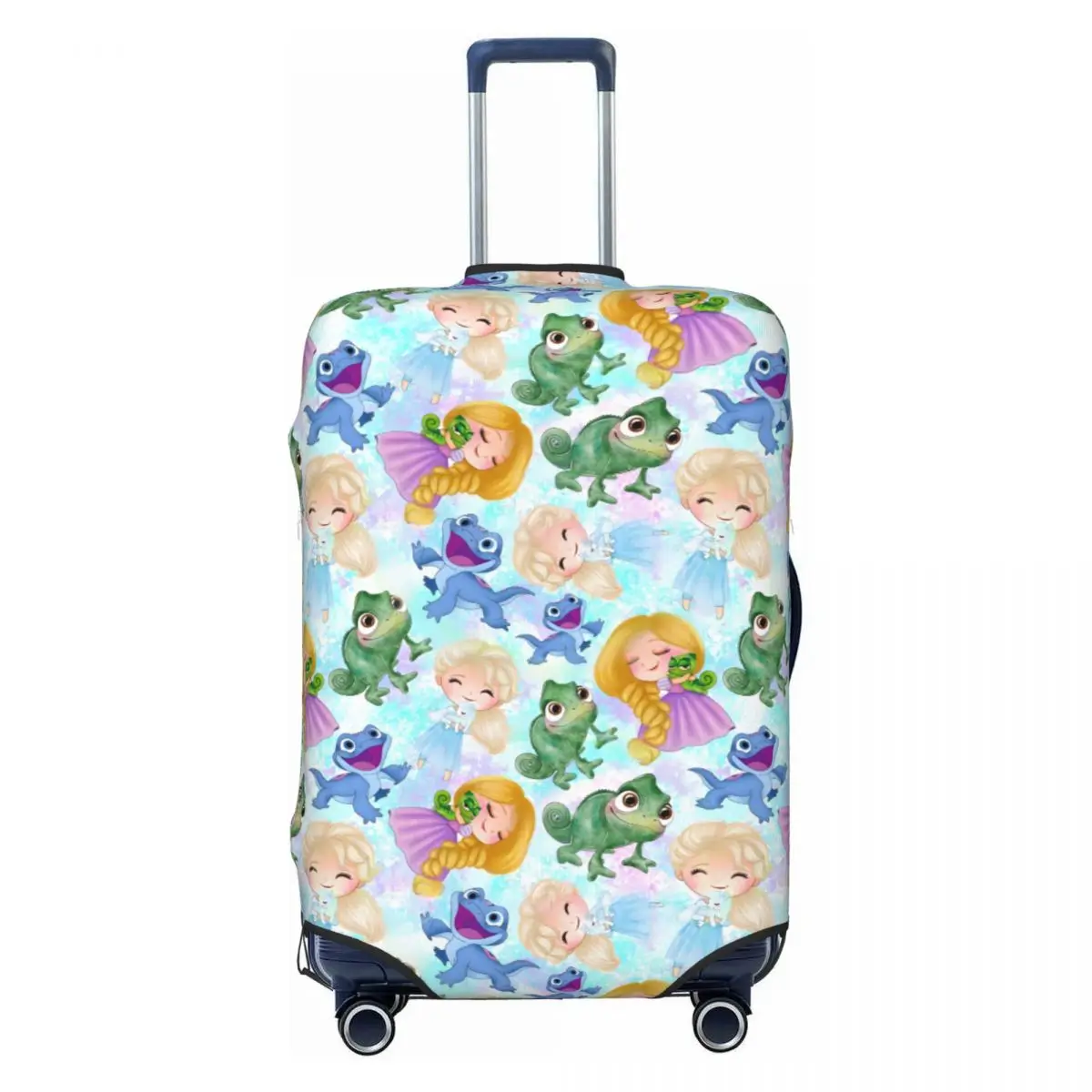 

Защитный чехол для багажа с изображением принцессы Тangled, на заказ, моющийся, с забавным мультяшным рисунком Чехлы для дорожных чемоданов