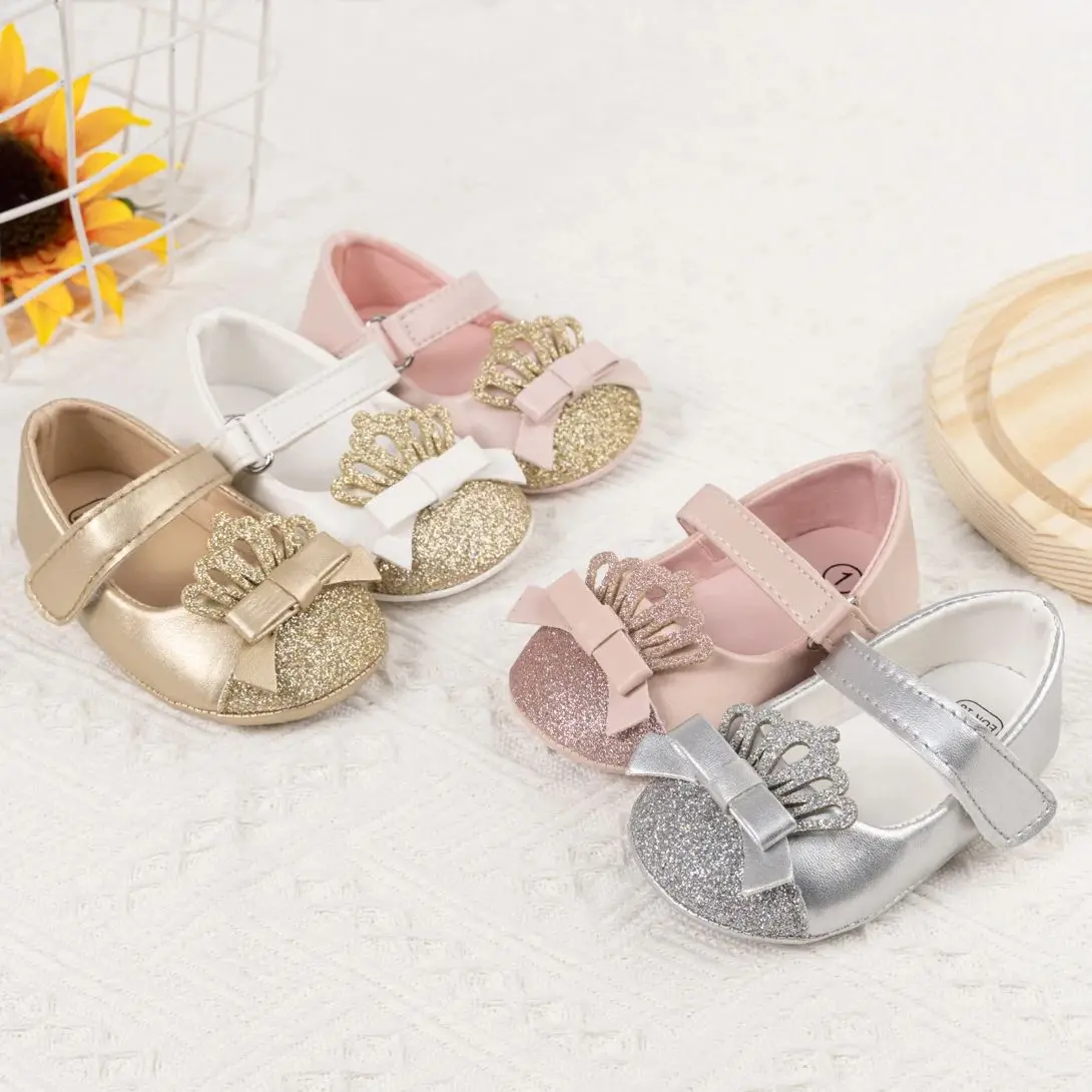 KIDSUN-zapatos de vestir informales para niña recién nacida, zapatos antideslizantes de cuero PU para fiesta, boda, Princesa, 0 a 18 meses,