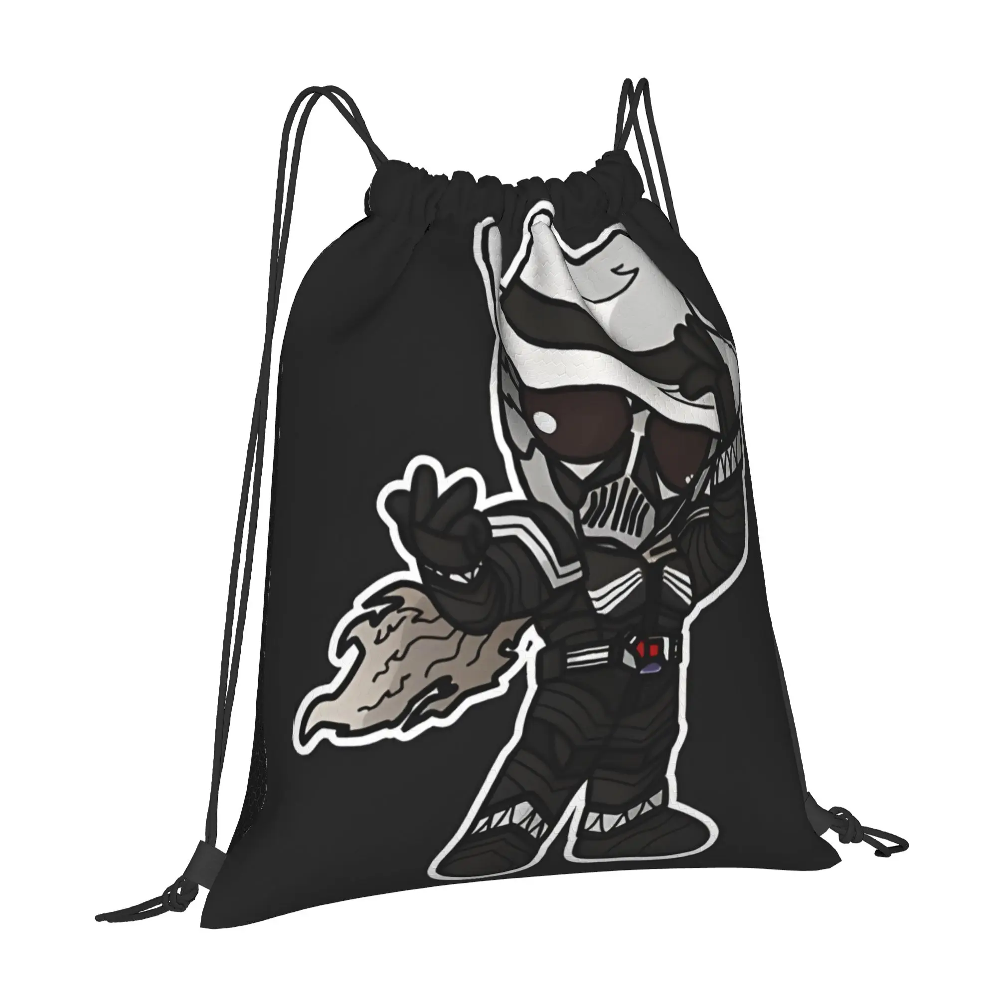 For travel Pouch Kamen Rider Skull Chibi Style Kawaii  Kawaii Drawstring Bags Gym Shoe Clothes Storage Teen Portable Rucksack