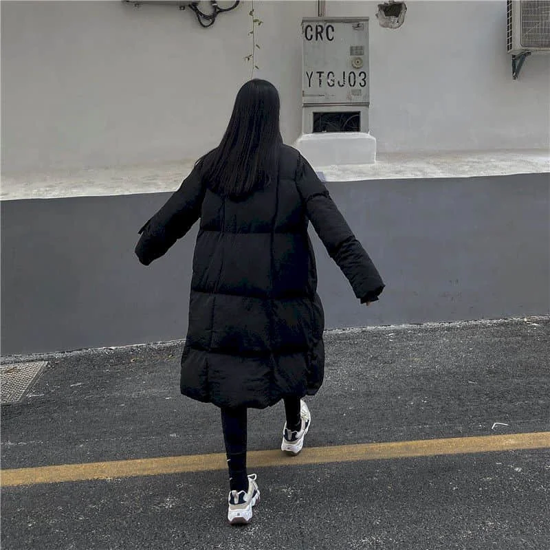 Quilted Coats Solid Oversized Stand Collar Padded Jackets for Women Korean Style Thickened Casual Vintage Harajuku Snow Clothes