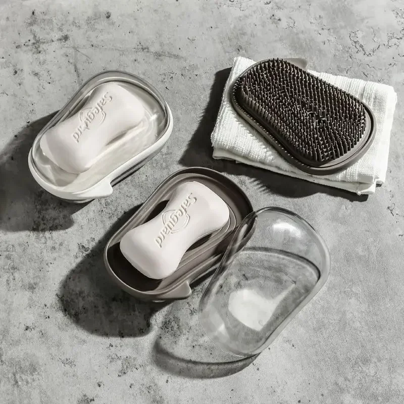 

Multifunctional Soap Box with Silicone Brush Bathroom Soap Dish Holder Laundry Soap Drain Box Non-slip Foam Bubbler for Washing