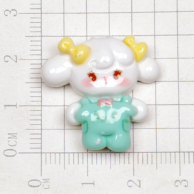 Mini figuras de animales de dibujos animados Kawaii, 10 piezas, Serie de cachorros y gatitos, adorno de resina con parte trasera plana, accesorios