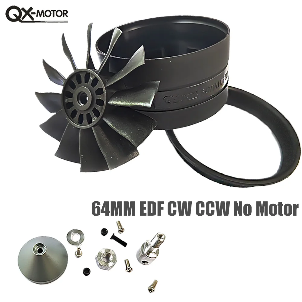 QX-Motor 64mm EDF CW CCW 12-Blades Fan EDF Ducted Fan Barrel Without Motor  For Airplanes RC Model DroneToy Parts