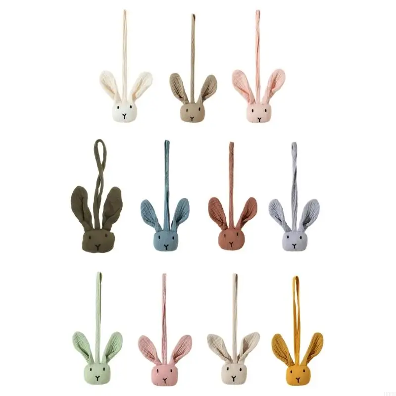 H055 Bunny for Baby Stroller Bunny Pacifier Clip Cotton Newborn Stroller Doller