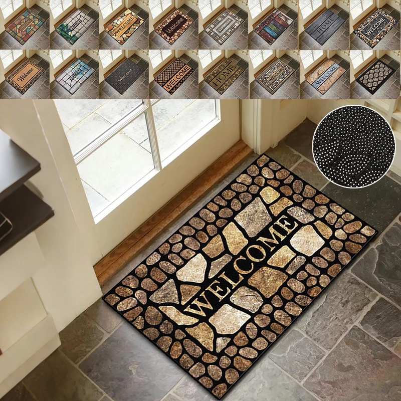 

1PC Welcome Home Stone House Door Mat Water-absorbent and Quick-drying Bathroom Mat Non-slip Washable Carpet Floor Decoration문받침