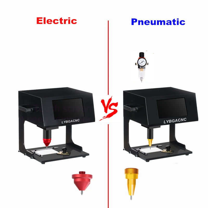 Desktop Portable Metal Signage Nameplate Marking Machine 3axis Touch-screen Electric Pneumatic Lettering Machine 170x110mm